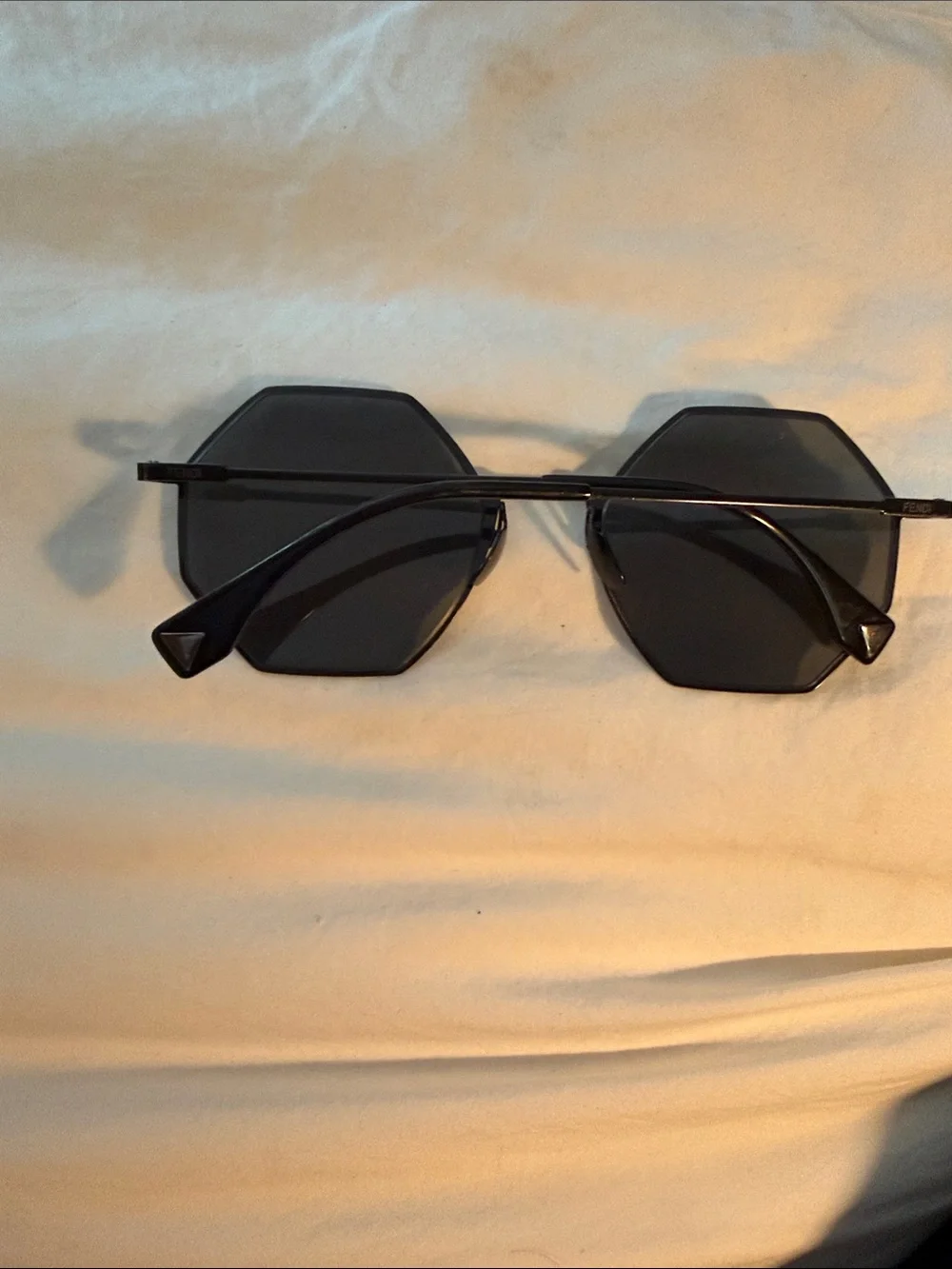 Fendi Black Octagonal Sunglasses, Never Worn